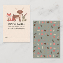 Skogsdjur Diaper Raffle Baby Shower Tilläggskort