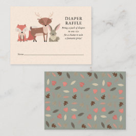 Skogsdjur Diaper Raffle Baby Shower Tilläggskort