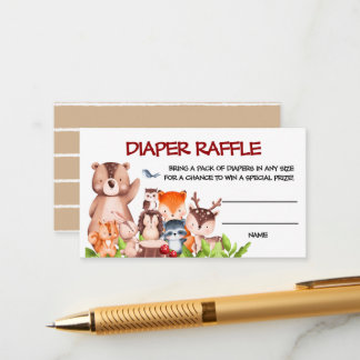Skogsdjur Diaper Raffle Tilläggskort
