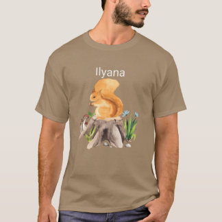 Skogsdjur ekorre med namn Ilyana flicka T Shirt