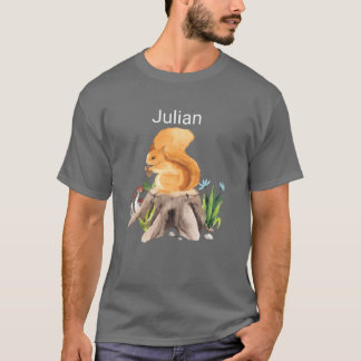 Skogsdjur ekorre med namn Julian rolig T Shirt