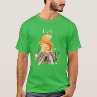 Skogsdjur ekorre med namn Liah familj T Shirt