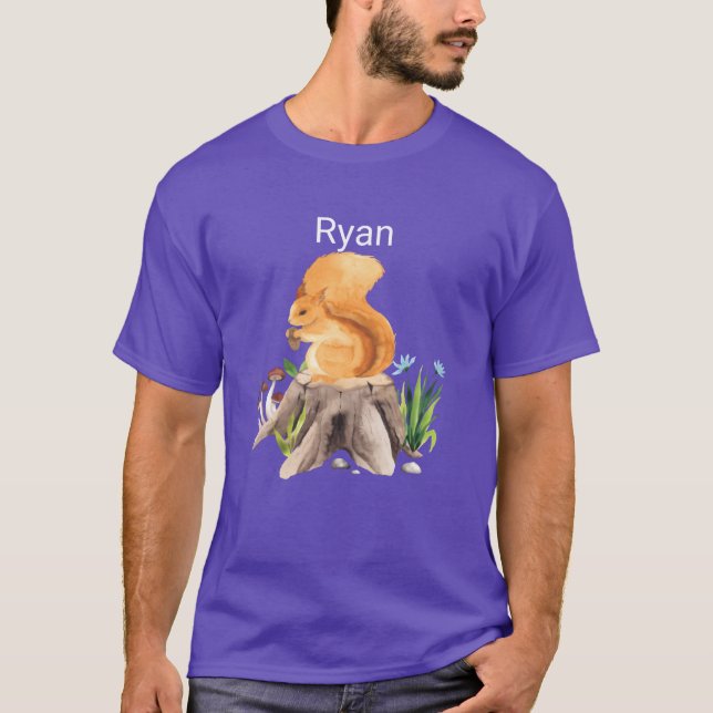 Skogsdjur ekorre med namn Ryan flicka T Shirt (Framsida)