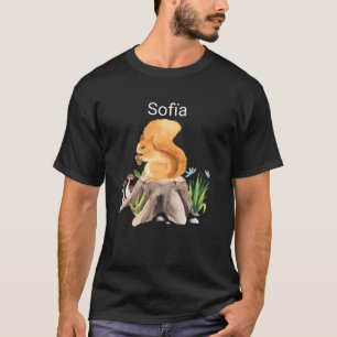 Skogsdjur ekorre med namn Sofia vintage T Shirt