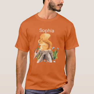 Skogsdjur ekorre med namn Sophia pojke T Shirt