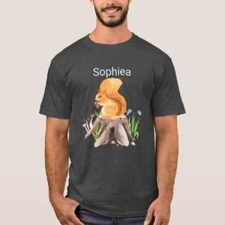Skogsdjur ekorre med namn Sophiea familj T Shirt