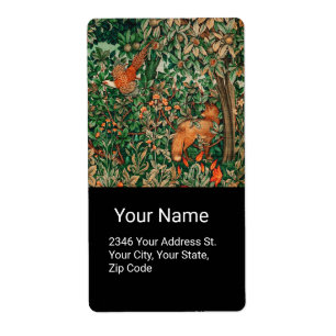 SKOGSDJUR, fasan,Rödfox,Svart Blommigt i Grönt Fraktsedel