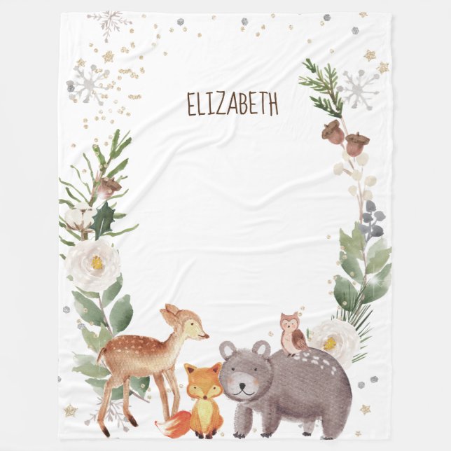 Skogsdjur Fleecefilt (Framsidan)