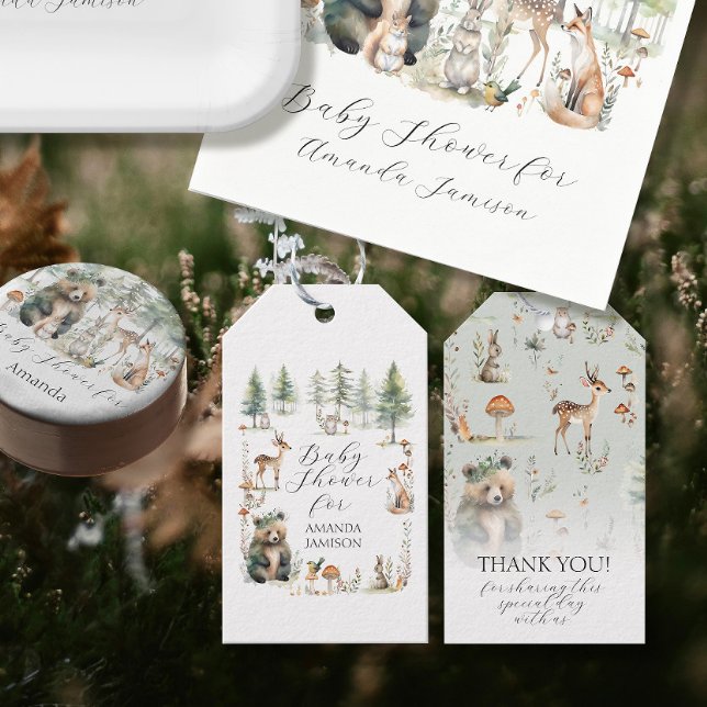 Skogsdjur föder upp Hjort Teklandbabyskor Presentetikett (Skapare uppladdad)