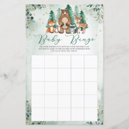 Skogsdjur för skog Baby Shower Bingo-spel