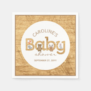 Skogsdjur för skog, babyskor pappersservett