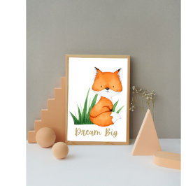 Skogsdjur Fox Nursery Poster