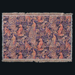 SKOGSDJUR, FOX, PEACOCK, HARE ROSA BLUE FILT<br><div class="desc">Digital framställning från William Morris av Bulgan Lumini ©</div>