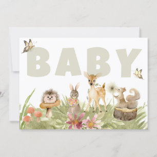 ** Skogsdjur från Rustic Woodland Baby Shower Inbjudningar