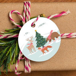 Skogsdjur från skog från isskal till från etikett