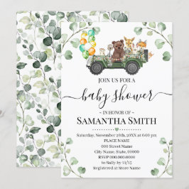 Skogsdjur genom babyskor inbjudningar