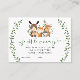 Skogsdjur gissar hur många babyskor som spelar placeringskort