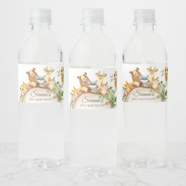 Skogsdjur Greenery Baby Shower 1:a födelsedagen Vattenflaskor Etikett