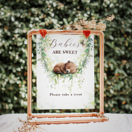 Skogsdjur Greenery Baby Shower Sweet Treat Poster