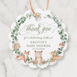 Skogsdjur Greenery Birthday Baby Shower Fa Gåvor Etiketter