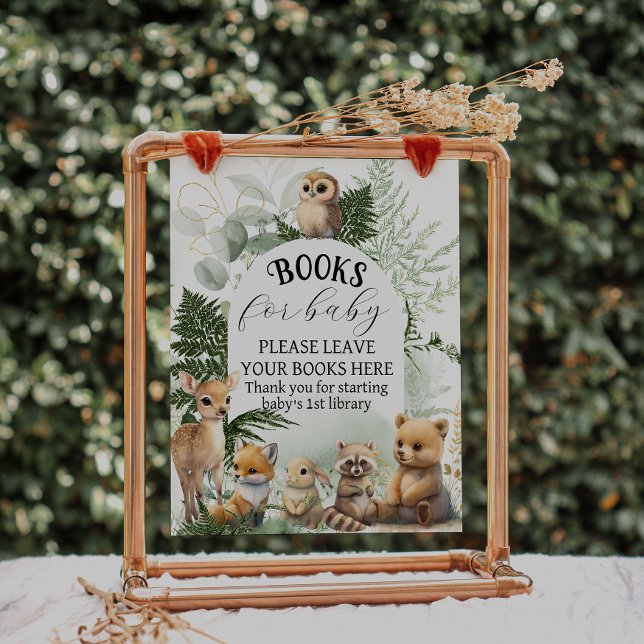 Skogsdjur Greenery bokar Baby Shower Poster (Skapare uppladdad)