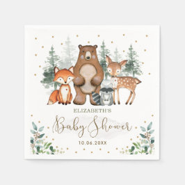 Skogsdjur Greenery Forest Baby Shower Pappersservett