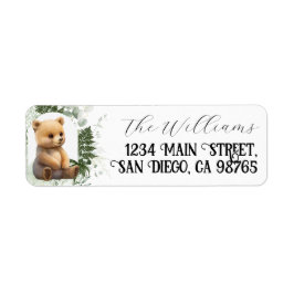 Skogsdjur Greenery Forest Bok för baby Returadress Etikett