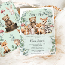 Skogsdjur Greenery Gender Reveal Shower