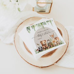 Skogsdjur Greenery Mushroom Baby Shower Pappersservett