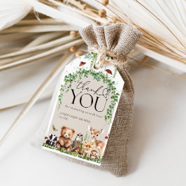 Skogsdjur Greenery Mushroom Baby Shower Presentetikett