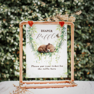 Skogsdjur Greenery Pojke Shower Diaper Poster