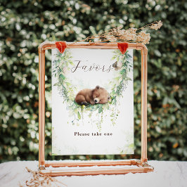 Skogsdjur Greenery Pojke Shower Favors Poster
