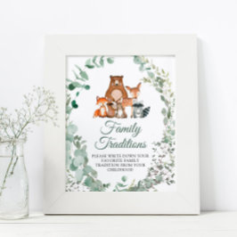 Skogsdjur gynnar familjetraditioner poster