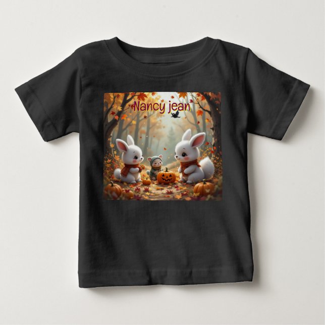 Skogsdjur halloweenfest personalisera t shirt (Framsida)