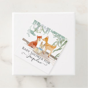 Skogsdjur Hjort Rabbit Fox Pojke Shower Gåvor Etiketter