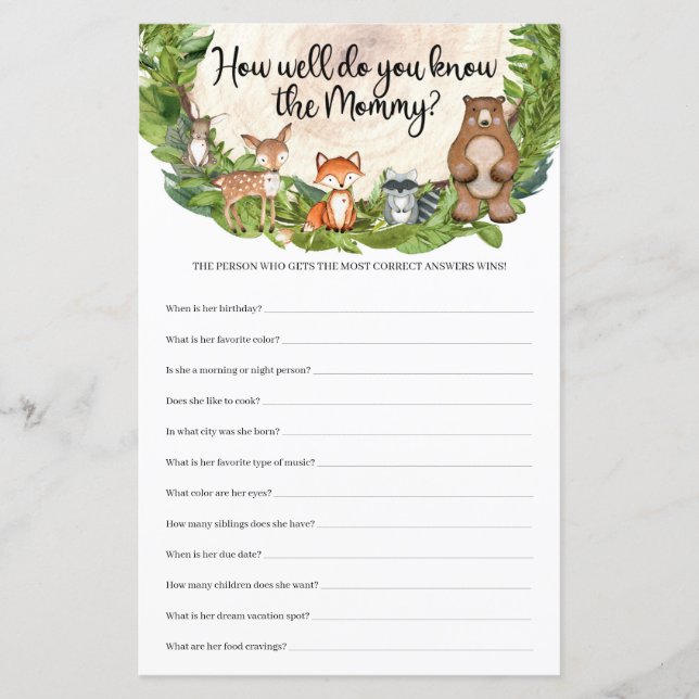 Skogsdjur Hur väl känner du till Mamma (Framsida)