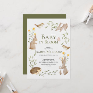 Skogsdjur i Grey-skogarna Baby i Bloom Inbjudningar