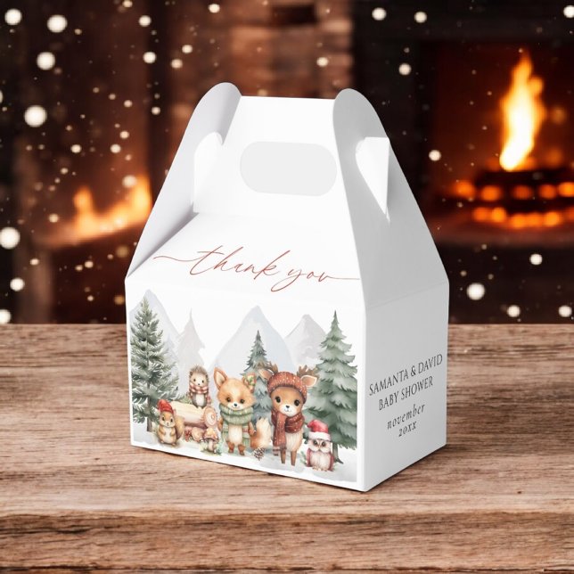 Skogsdjur i snölandskap presentaskar (Skapare uppladdad)