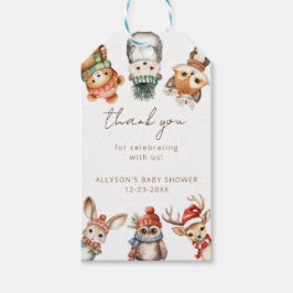 Skogsdjur Jul Vinterbabydusch Presentetikett