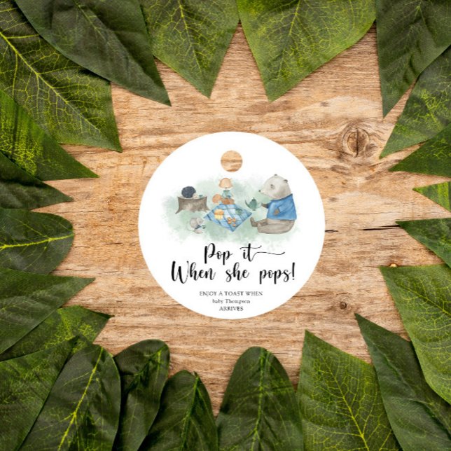 Skogsdjur - lägg av när hon pockar babyduschar gåvor etiketter (Skapare uppladdad)