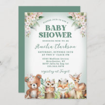 Skogsdjur Mjuk Grönt & Blommigt Babykläder