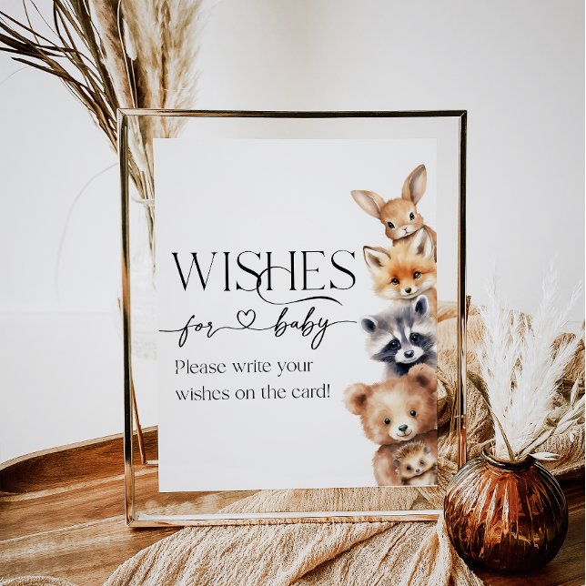 Skogsdjur Modern Baby Shower Önskemål Poster (Skapare uppladdad)