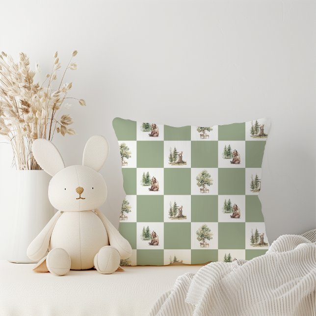 Skogsdjur Mönster Baby Shower Kudde (Skapare uppladdad)