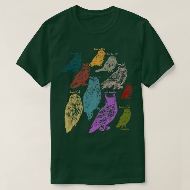 Skogsdjur Native Birds Uggla T Shirt (Design framsida)
