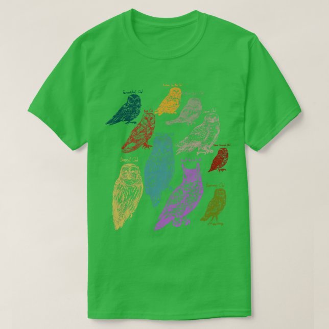 Skogsdjur Native Birds Uggla T Shirt (Design framsida)