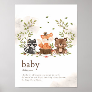 Skogsdjur Nursery Baby Definition Poster