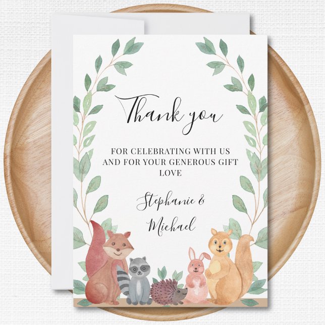 Skogsdjur Par Baby Shower Tack (Skapare uppladdad)