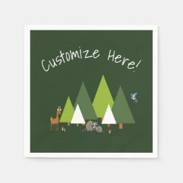 Skogsdjur party pappra blöjor pappersservett