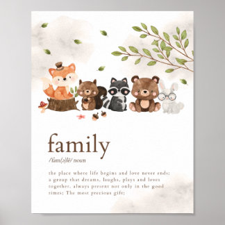Skogsdjur Poster familjen Nursery