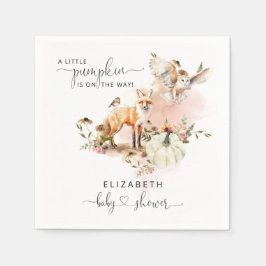 Skogsdjur Pumpkin Fall Blommigt Baby Shower Pappersservett